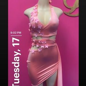 custom dress , pink flower dress .. one size fit ( one of a kind )